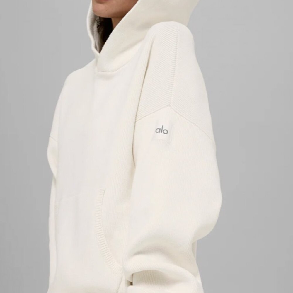 Alo Scholar Hoodie in Ivory | Size Small